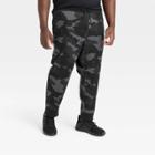 Men's Big & Tall Cotton Fleece Joggers - All In Motion Black Camo Print