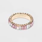 Sugarfix By Baublebar Baguette Iridescent Crystal Statement Ring - Pink