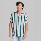 Men's Striped Standard Fit Short Sleeve Button-down Shirt - Original Use Gray/striped
