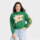 No Brand Latino Heritage Month Women's Poderosa French Terry Mock Turtleneck Pullover Sweater - Green