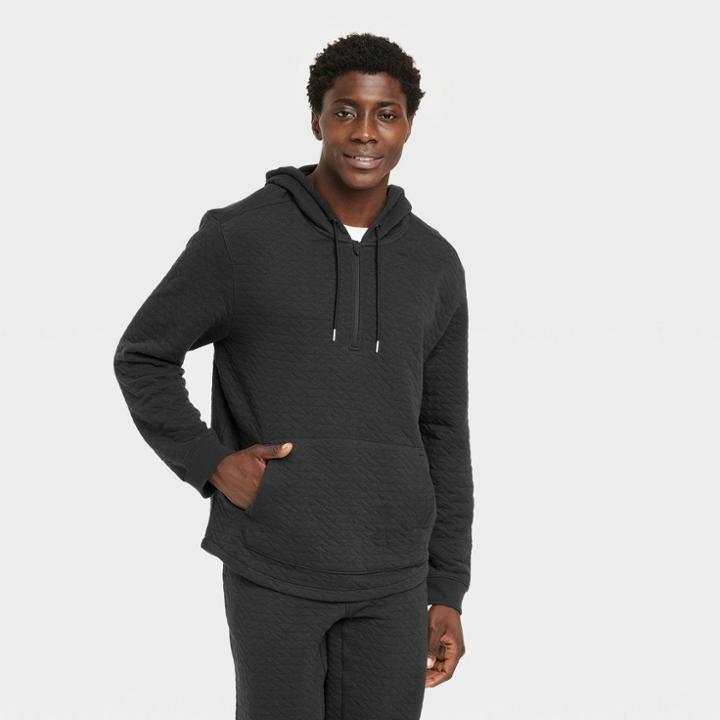Men's Quilted Fleece Sweatshirt - All In Motion Black