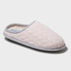 Women's Dearfoams Cable Wide Width Quilted Clog Slide Slippers - Pink Lw (9-10), Pale Pink