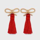 Sugarfix By Baublebar Braided Bow Tassel Earrings - Red