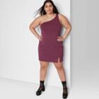 Women's Plus Size One Shoulder Bodycon Dress - Wild Fable Wine