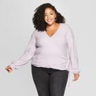 Women's Plus Size Wrap Sweater - A New Day Lavender (purple) X