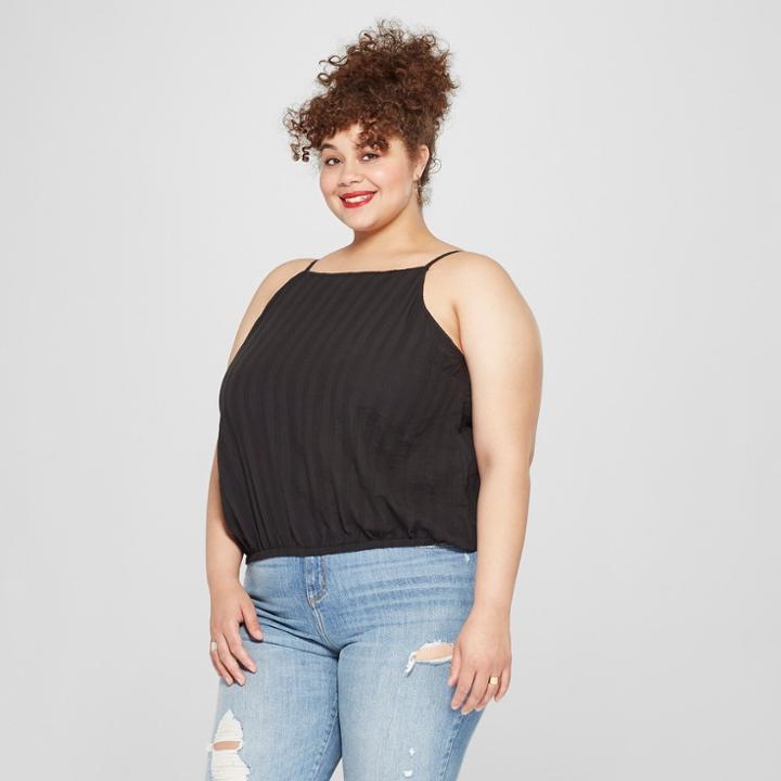 Women's Plus Size Square Neck Tank - Universal Thread Black X