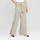 Women's Striped Wide Leg Pants - Who What Wear Green/white