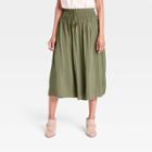 Women's Smocked Skirt - Knox Rose Dark Olive Green