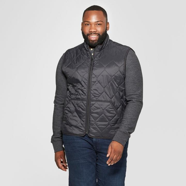 Men's Tall Lightweight Quilted Vest - Goodfellow & Co Black