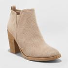 Women's Avalyn Microsuede Laser Cut Bootie - Universal Thread Taupe