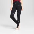 Women's High Waisted Star Print Leggings - Mossimo Supply Co. Black