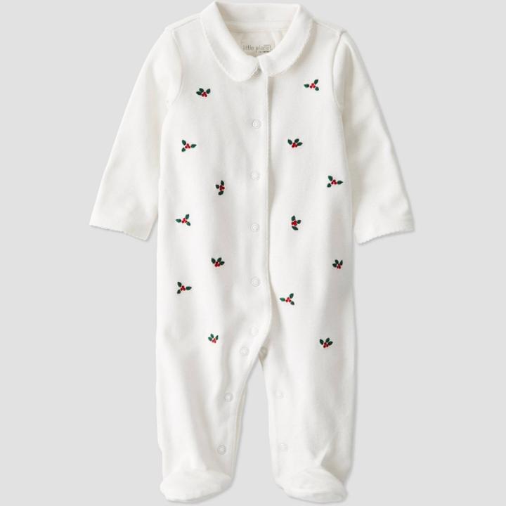 Baby Organic Cotton 'holiday' Shiffli Sleep N' Play - Little Planet By Carter's Off-white