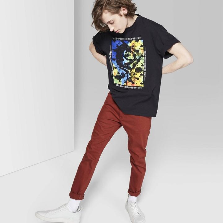 Men's Short Sleeve Thermal Coloration Graphic T-shirt - Original Use Black
