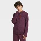 Boys' French Terry Full Zip Hoodie - All In Motion Purple Heather S, Boy's, Size: Small, Purple Grey
