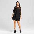 Lux Ii Women's Shift Dress With Lace Yolk And Sleeve -