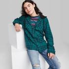 Adult Checked Casual Fit Long Sleeve Button-down Shirt - Original Use Navy/check