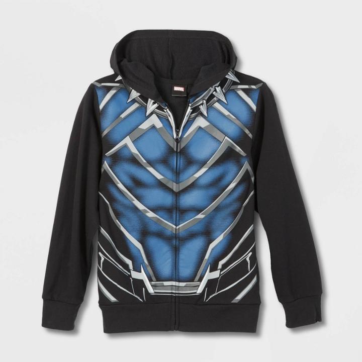 Boys' Marvel Black Panther Cosplay Hooded Sweatshirt - Black
