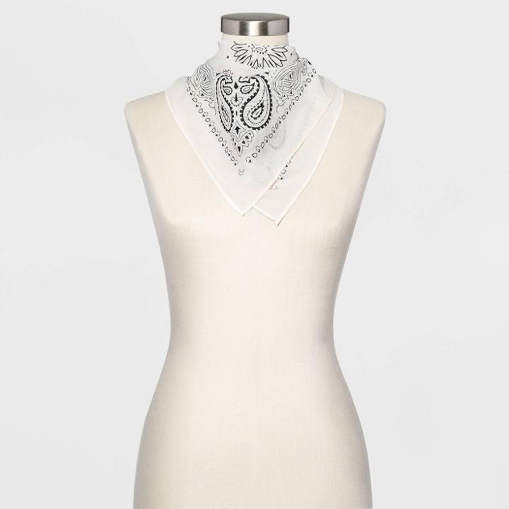 Women's Paisley Print Bandana - Wild Fable White