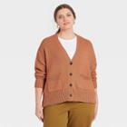 Women's Plus Size Button-front Cardigans - A New Day Rust