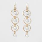 Three Circles And Four Beads Earrings - A New Day White/gold