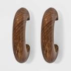Target Wood Hoop Earrings - A New Day Brown