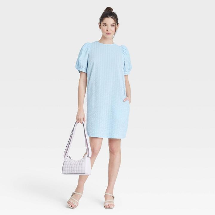 Women's Puff Short Sleeve Dress - A New Day