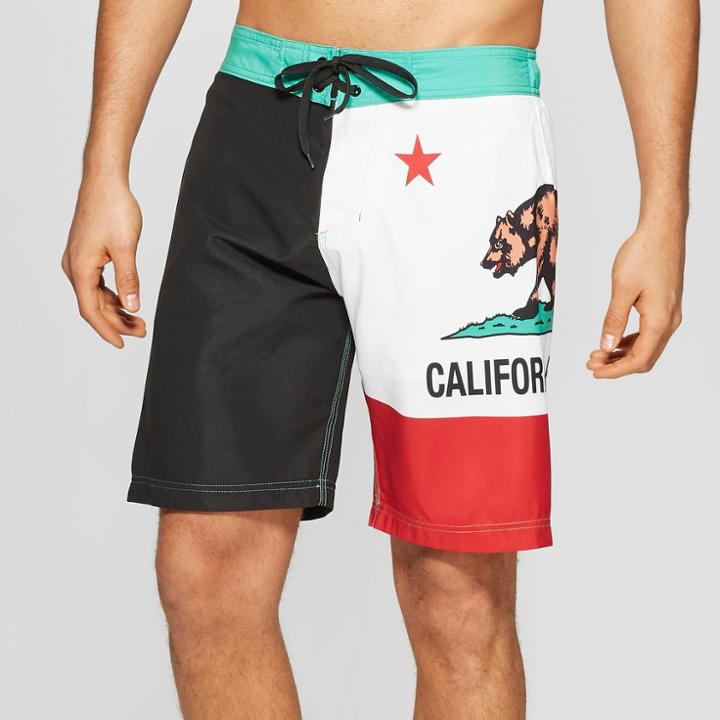 Bioworld Men's 10 Cali Republic Flag Board Shorts