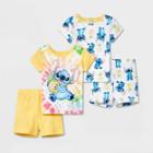 Toddler Girls' 4pc Lilo & Stitch Pajama Set - Yellow