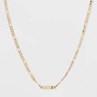 Gold Plated Figaro Bar Initial 'z' Chain Necklace - A New Day Gold