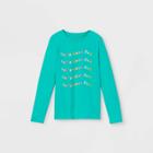 Girls' 'let's Have Fun' Graphic Long Sleeve T-shirt - Cat & Jack Turquoise