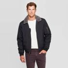 Men's Standard Fit Long Sleeve Midweight Sherpa Bomber Jacket - Goodfellow & Co Navy S, Size: