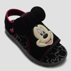 Toddler Boys' Disney Mickey Mouse Footbed Sandals - Black