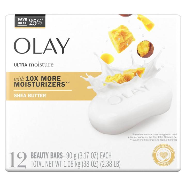 Olay Moisture Outlast Ultra Moisture Shea Butter Beauty Bar Soap With Vitamin B3 Complex