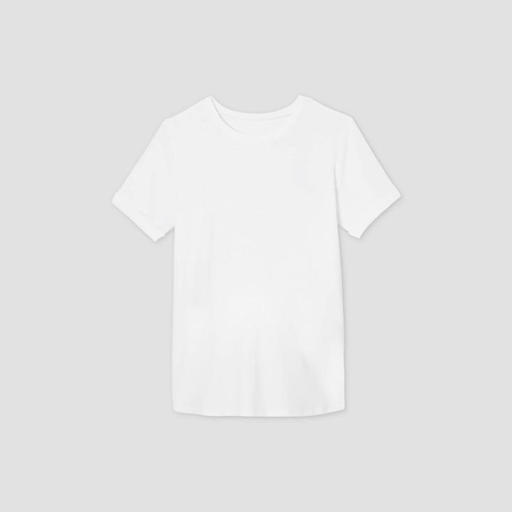 Maternity Short Sleeve Roll Cuff T-shirt - Isabel Maternity By Ingrid & Isabel White