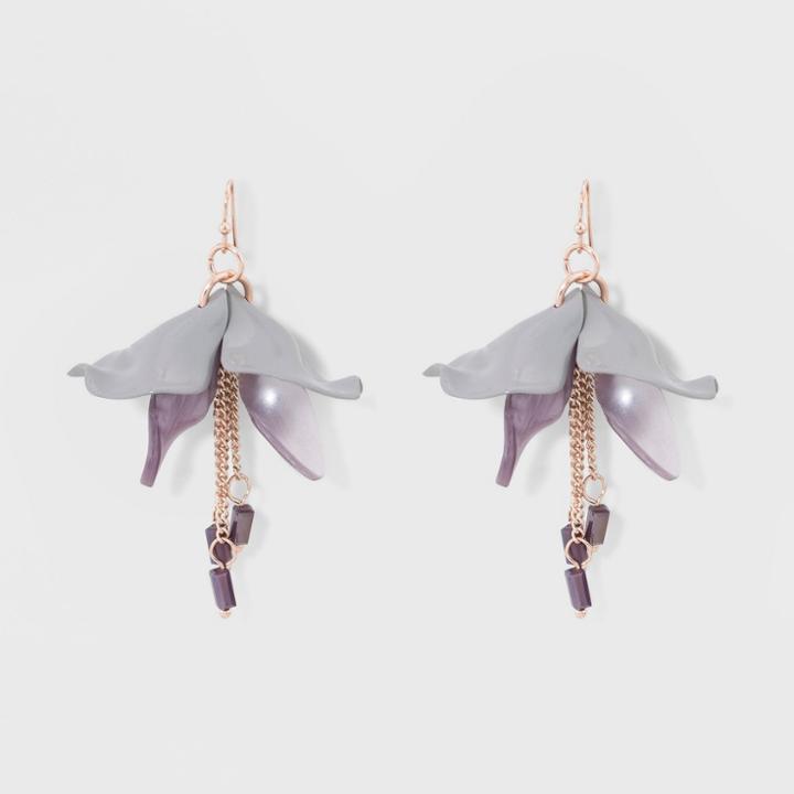 Drop Deconstructed Floral Shaky Earrings - A New Day Purple