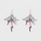 Drop Deconstructed Floral Shaky Earrings - A New Day Purple