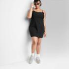 Women's Plus Size Sleeveless Woven Bodycon Dress - Wild Fable Black