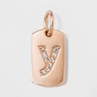 Sterling Silver Initial Y Cubic Zirconia Pendant - A New Day Rose Gold, Rose Gold - Y