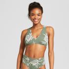 Sunn Lab Swim Women's Floral Bralette Bikini Top - Moss/pearl D/dd Cup, Green