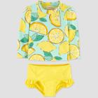 Baby Girls' Lemon Swim Rash Guard Set - Just One You Made By Carter's Yellow 3m, Infant Girl's, Yellow/yellow