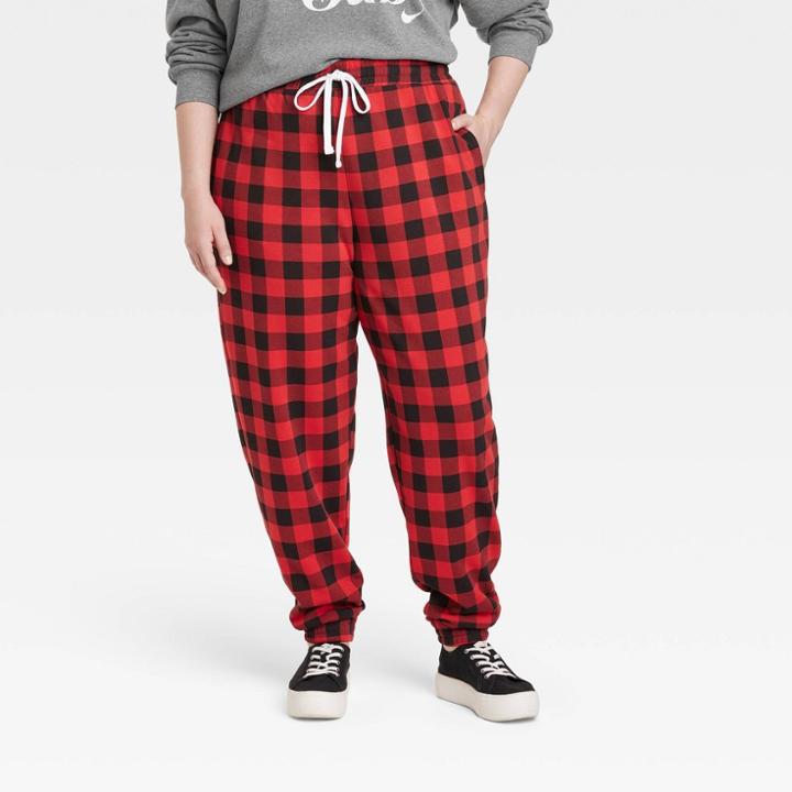 Grayson Threads Women's Plus Size Santa Baby Matching Graphic Plaid Pants - 1x, One Color