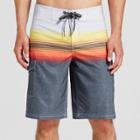 Mossimo Supply Co. Men's Board Shorts Ombre Stripe Orange 32 - Mossimo