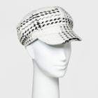 Women's Boucle Plaid Baker Boy Hat - A New Day White