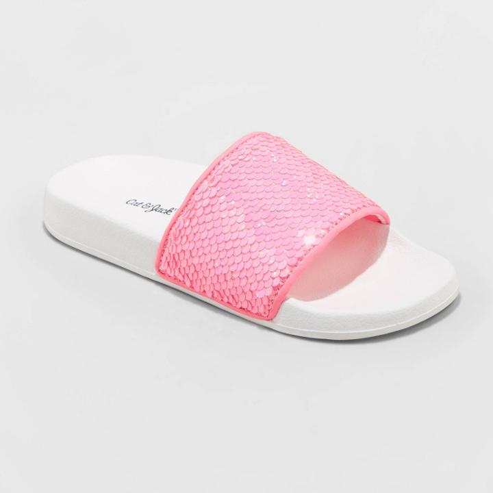 Girls' Lara Slide Sandals - Cat & Jack Pink S( 13-1), Toddler Girl's, Size: