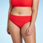 Juniors' Plus Size Terry Cheeky Bikini Bottom - Xhilaration Red X