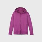 Girls' Soft French Terry Full Zip Hoodie Sweatshirt - All In Motion Raspberry Purple
