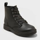 Girls' Zoe Zipper Slip-on Lace-up Combat Boots - Art Class Black