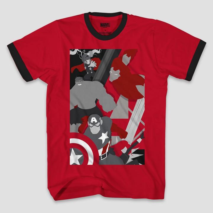 Men's Marvel Avengers Ringer Short Sleeve T-shirt - Red
