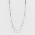 Suede, Glitzys & 3 Chains Long Necklace - A New Day,