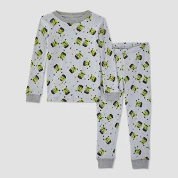 Burt's Bees Baby Toddler 2pc Halloween Silly Steins Organic Cotton Pajama Set - Heather Gray
